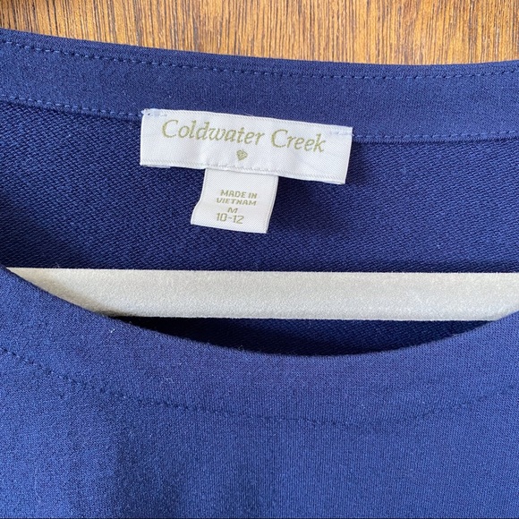 COLDWATER CREEK 3/4 Sleeve Colorblock Blue & Green Top Size M - Picture 5 of 6